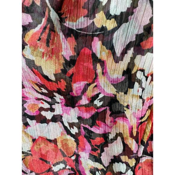 Misa Celina Red Fire Flora Sheer Long Sleeve Smocked Mini Dress NEW Medium - Picture 10 of 14